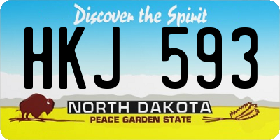 ND license plate HKJ593
