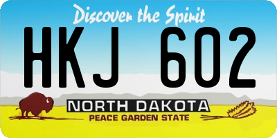 ND license plate HKJ602