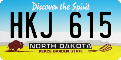ND license plate HKJ615