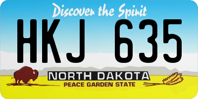 ND license plate HKJ635