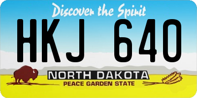 ND license plate HKJ640