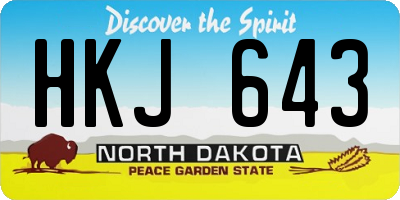 ND license plate HKJ643