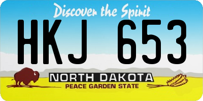 ND license plate HKJ653