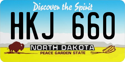 ND license plate HKJ660