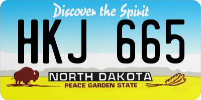 ND license plate HKJ665