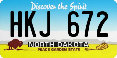 ND license plate HKJ672
