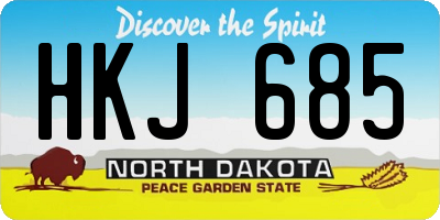 ND license plate HKJ685