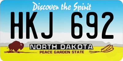ND license plate HKJ692