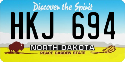 ND license plate HKJ694