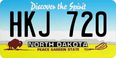 ND license plate HKJ720