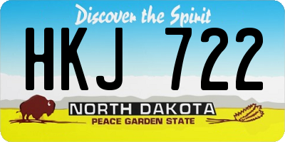 ND license plate HKJ722