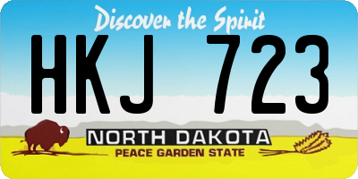 ND license plate HKJ723