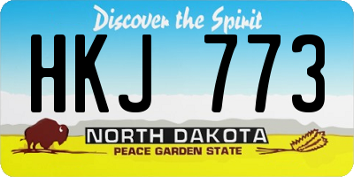 ND license plate HKJ773