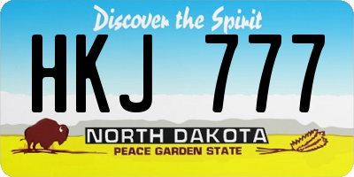 ND license plate HKJ777