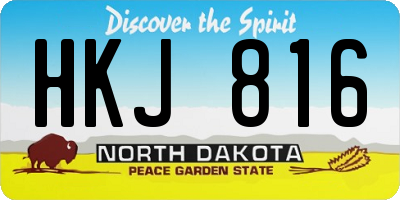 ND license plate HKJ816