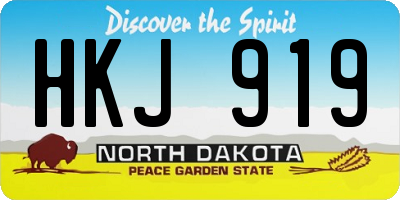 ND license plate HKJ919