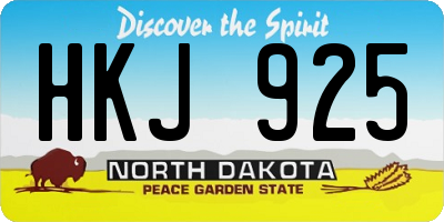 ND license plate HKJ925