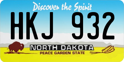 ND license plate HKJ932