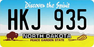 ND license plate HKJ935