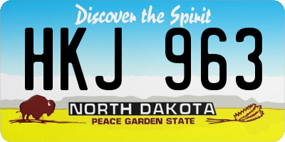 ND license plate HKJ963