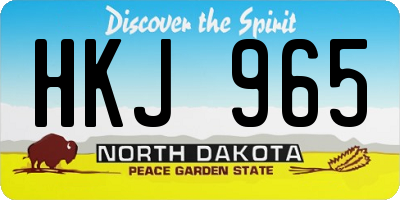 ND license plate HKJ965