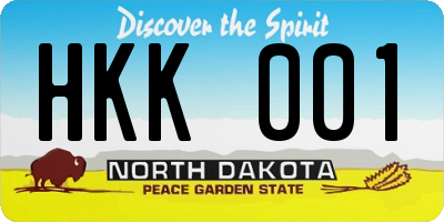 ND license plate HKK001