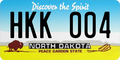 ND license plate HKK004