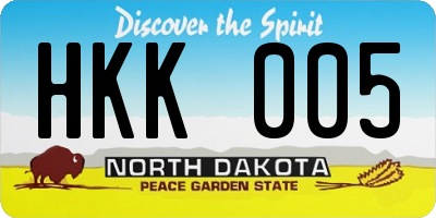 ND license plate HKK005