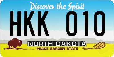 ND license plate HKK010