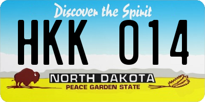 ND license plate HKK014