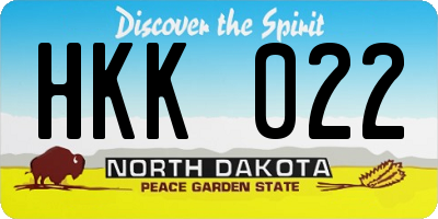 ND license plate HKK022