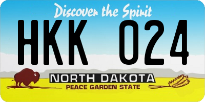 ND license plate HKK024