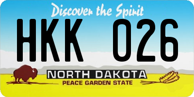 ND license plate HKK026