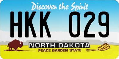 ND license plate HKK029