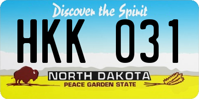 ND license plate HKK031