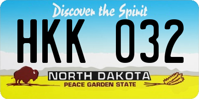 ND license plate HKK032