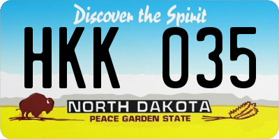 ND license plate HKK035