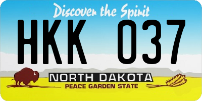 ND license plate HKK037