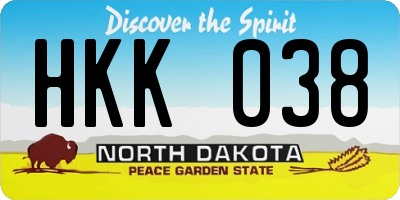 ND license plate HKK038