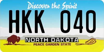 ND license plate HKK040