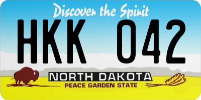 ND license plate HKK042