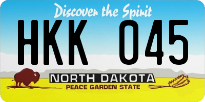 ND license plate HKK045