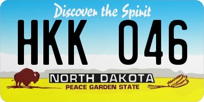 ND license plate HKK046