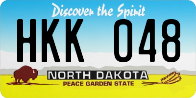 ND license plate HKK048