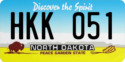 ND license plate HKK051