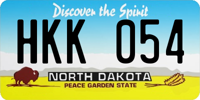 ND license plate HKK054