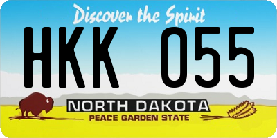 ND license plate HKK055