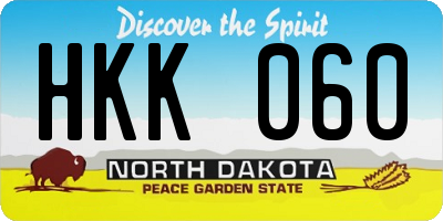 ND license plate HKK060