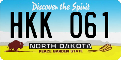 ND license plate HKK061
