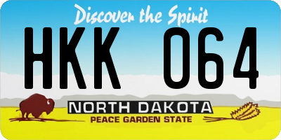 ND license plate HKK064